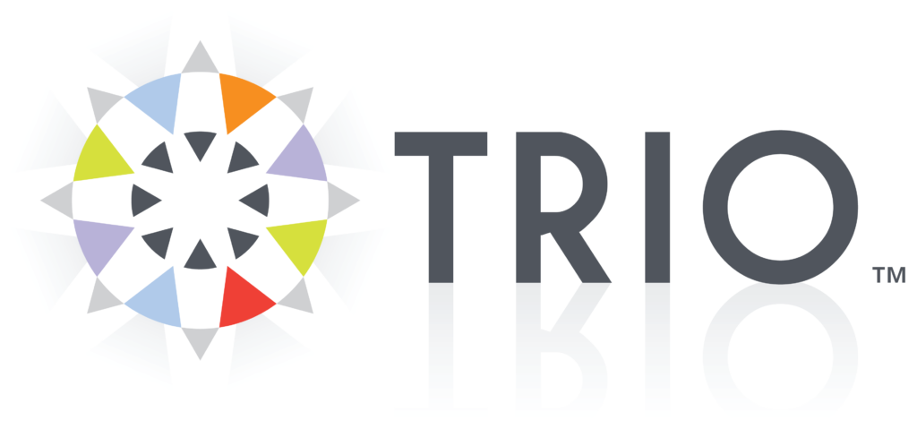 TRIO Solutions Logo Multi Color Triangles in a Circle